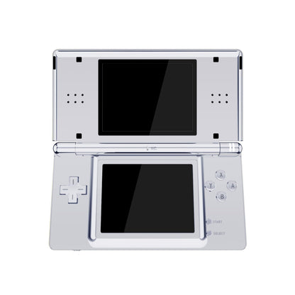 eXtremeRate Chrome Silver Replacement Full Housing Shell for Nintendo DS Lite, Model DSLD4002-1, Custom Console Case with Buttons and Screen Lens