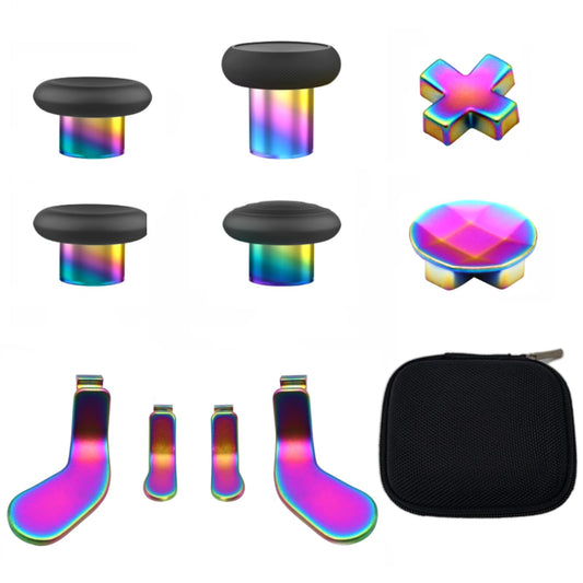 E-MODS GAMING Replacement Thumbsticks  D-pad  Paddles & Trigger Buttons Kit for Xbox One Elite Controller Series 2 & Elite Series 2 Core (Multicolor Metal)