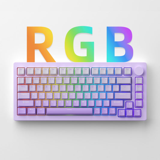 MONSGEEK M1W V3 75% RGB Hot-Swappable Mechanical Keyboard, Purple, with Knob, 6000mAH, PBT Double Shot Keycaps