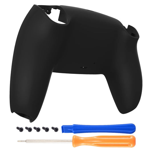 eXtremeRate Black Soft Touch Grip Custom Back Plate Bottom Shell Compatible with ps5 Controller  Replacement Back Shell Cover Compatible with ps5 Controller