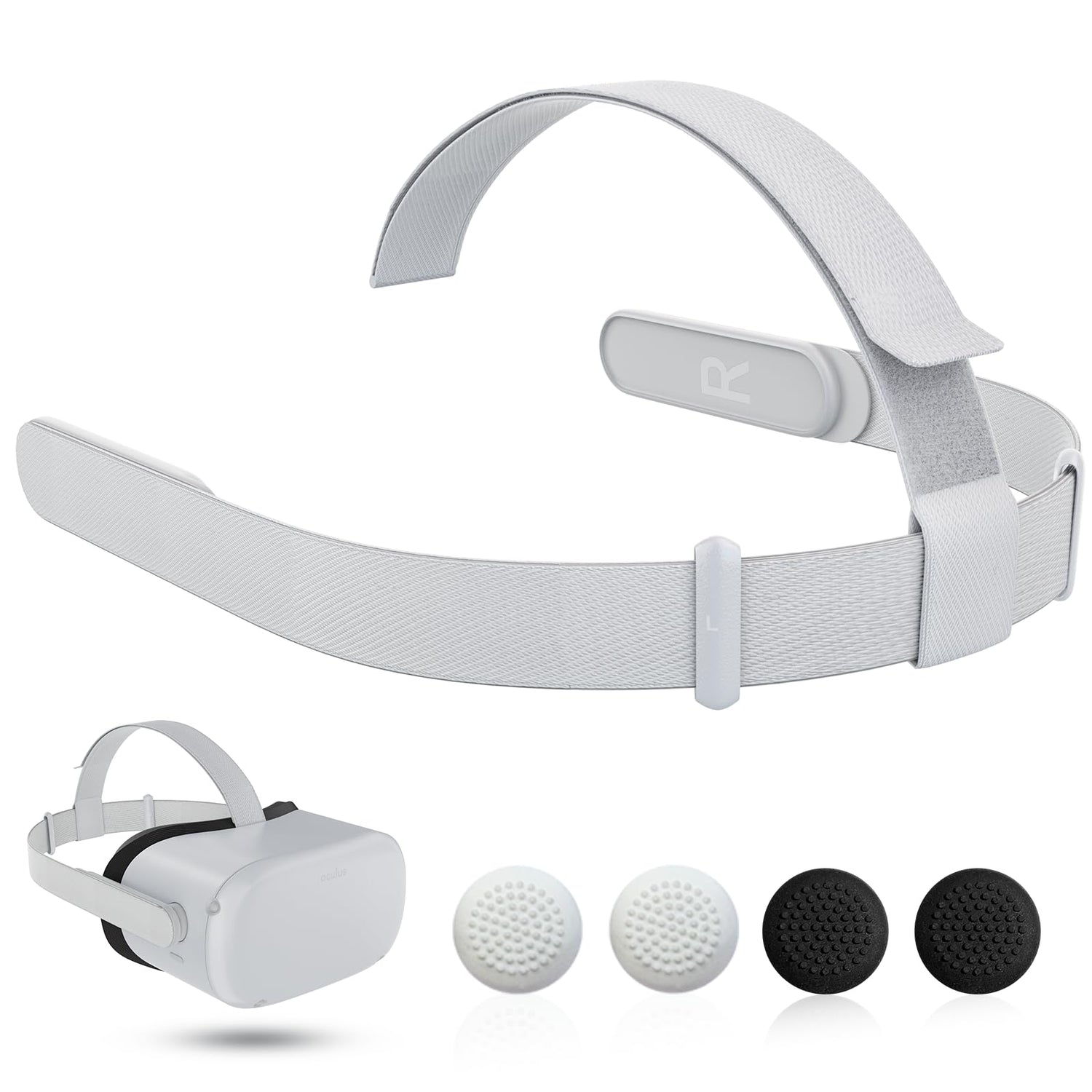 Head Strap for Oculus Quest 2 Headset  Original Replacement Head Strap for Meta Quest 2 Headstrap with 4 Pcs Controller Thumb Grip Caps Oculus Quest 2 HeadStrap Original Head Strap
