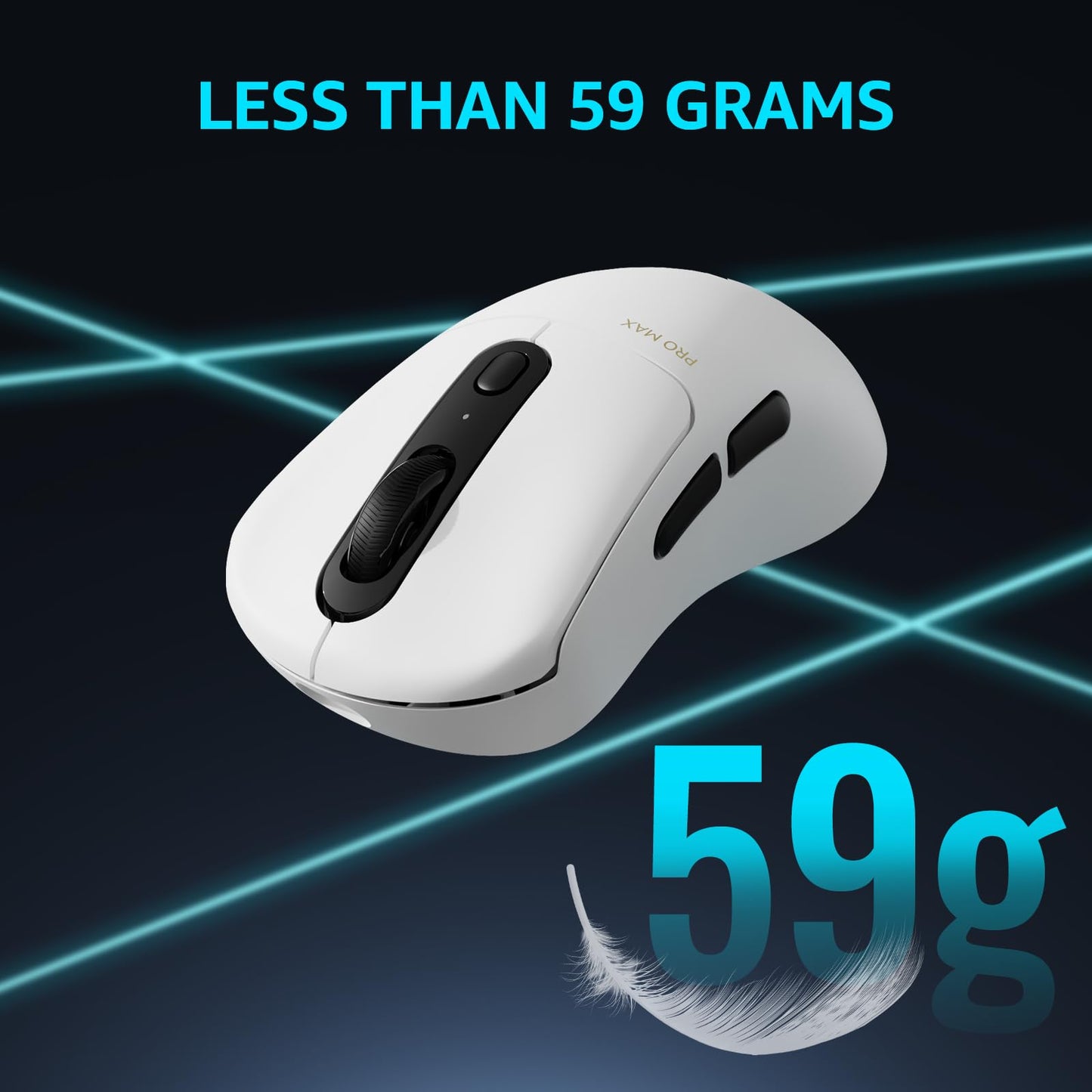 Rapoo VT3PRO MAX Wireless Gaming Mouse - 8KHz Polling, 30K DPI, 200H Battery Life, Superlight 59g, Classic Shape, White