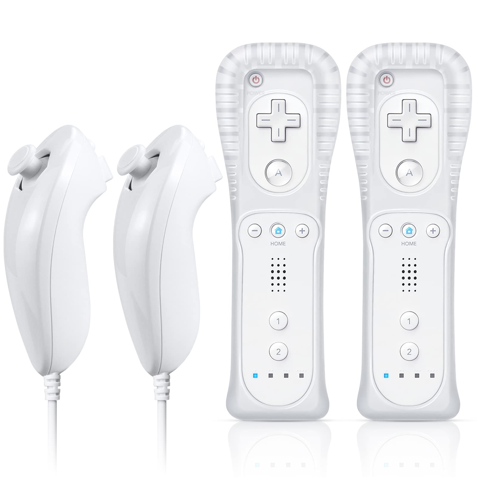 FASIGO Wii Remote with Nunchuck  Wii Controller with Nunchuck  Compatible with Nintendo Wii/Wii U  2 Pack