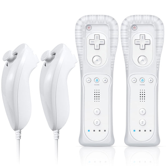 FASIGO Wii Remote with Nunchuck  Wii Controller with Nunchuck  Compatible with Nintendo Wii/Wii U  2 Pack