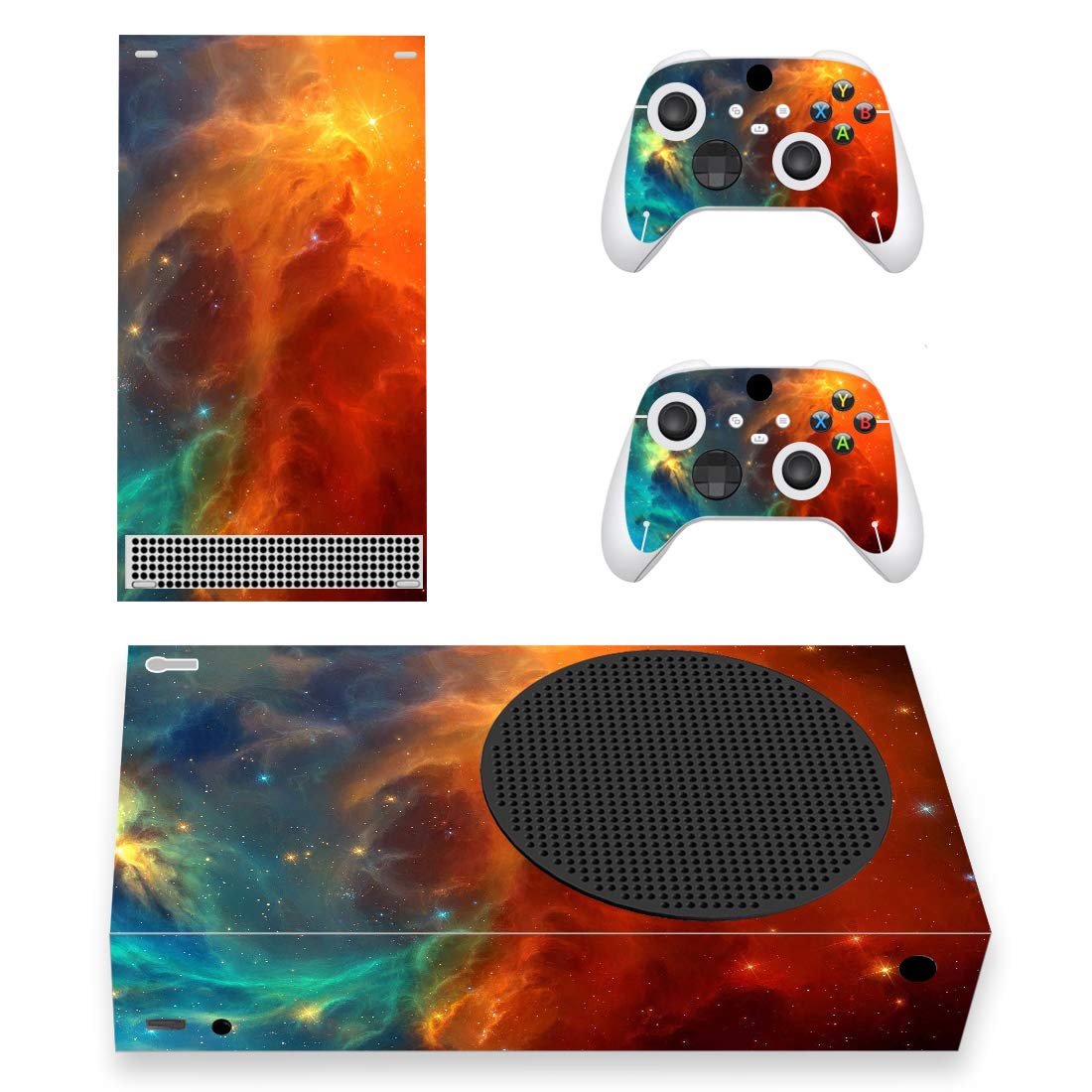 PlayVital Orange Star Universe Custom Vinyl Skins for Xbox Core Wireless Controller  Wrap Decal Cover Stickers for Xbox Series S Console Controller