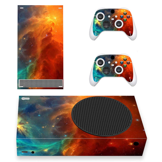 PlayVital Orange Star Universe Custom Vinyl Skins for Xbox Core Wireless Controller  Wrap Decal Cover Stickers for Xbox Series S Console Controller