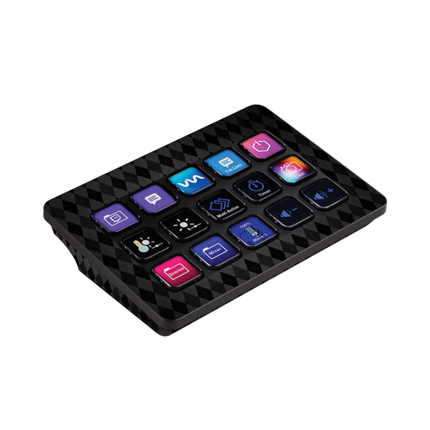 MightySkins Skin Compatible with Elgato Stream Deck MK.2 - Black Argyle | Protective  Durable  and Unique Vinyl Decal wrap Cover | Easy to Apply  Remove  and Change Styles | Made in The USA