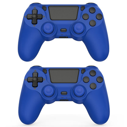 SHINXIN Wireless Controller for PS4/PC - Dual Vibration, 3.5mm Audio, Type-C Port, 2-Pack - Blue + Blue