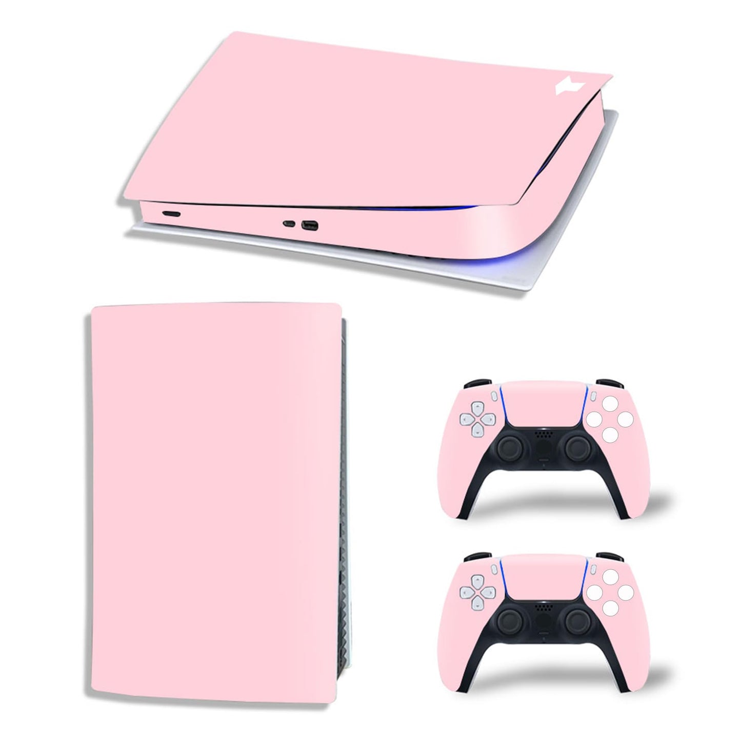 Skin Sticker Compatible with PS5 Digital Console  Vinyl Decal Protective Wrap Cover for Game Controller (Pink)