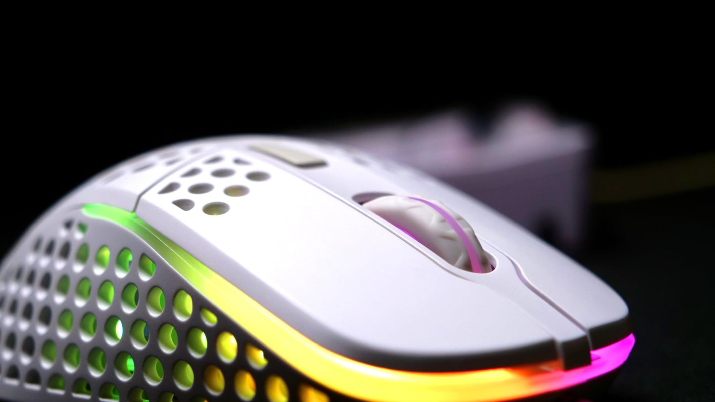 Xtrfy M4 RGB Ultra-Light Wired Gaming Mouse, Ergonomic Design, Pixart 3389 Sensor, White Edition
