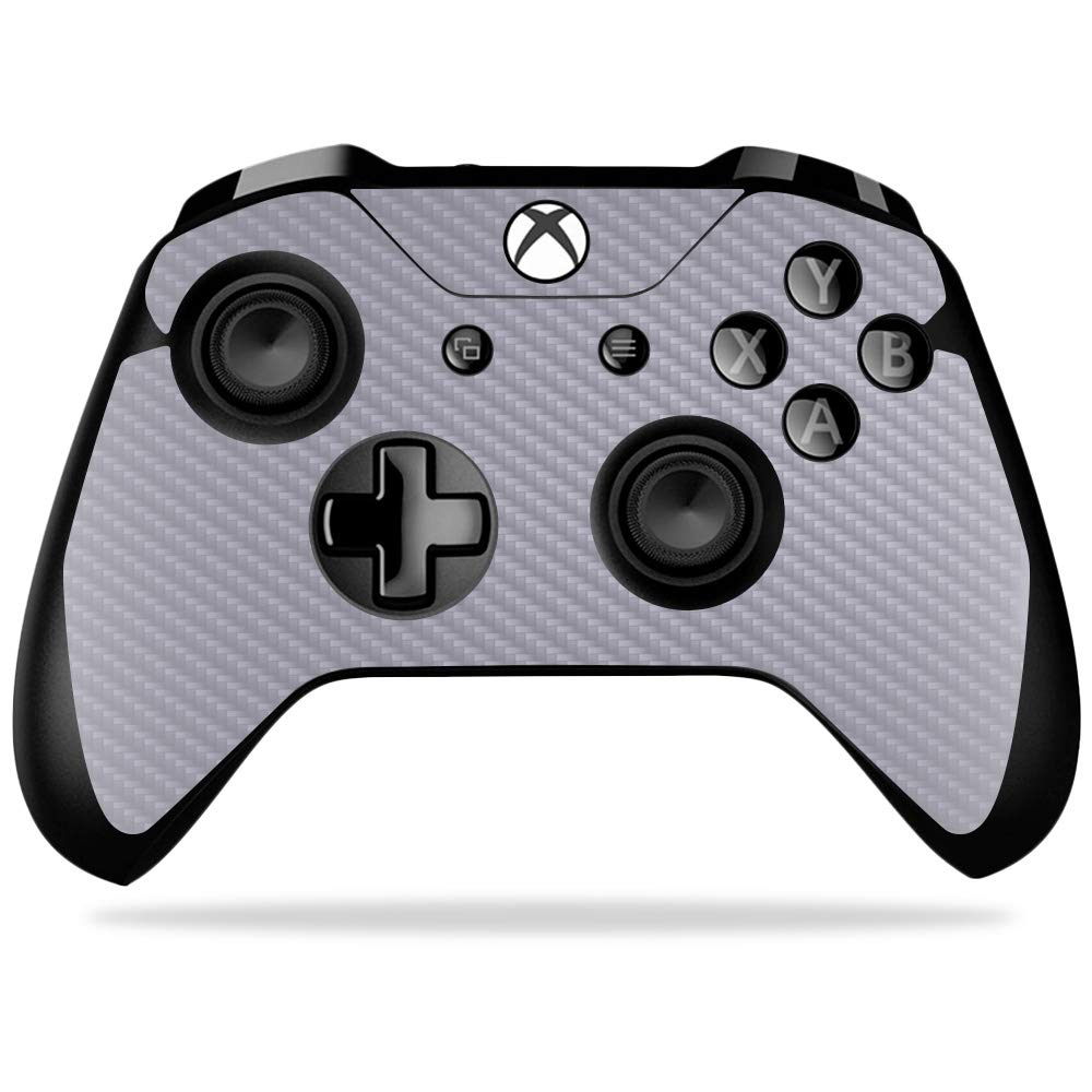 MightySkins Carbon Fiber Skin for Microsoft Xbox One X Controller - Solid Gray | Protective  Durable Textured Carbon Fiber Finish | Easy to Apply  Remove  and Change Styles | Made in The USA