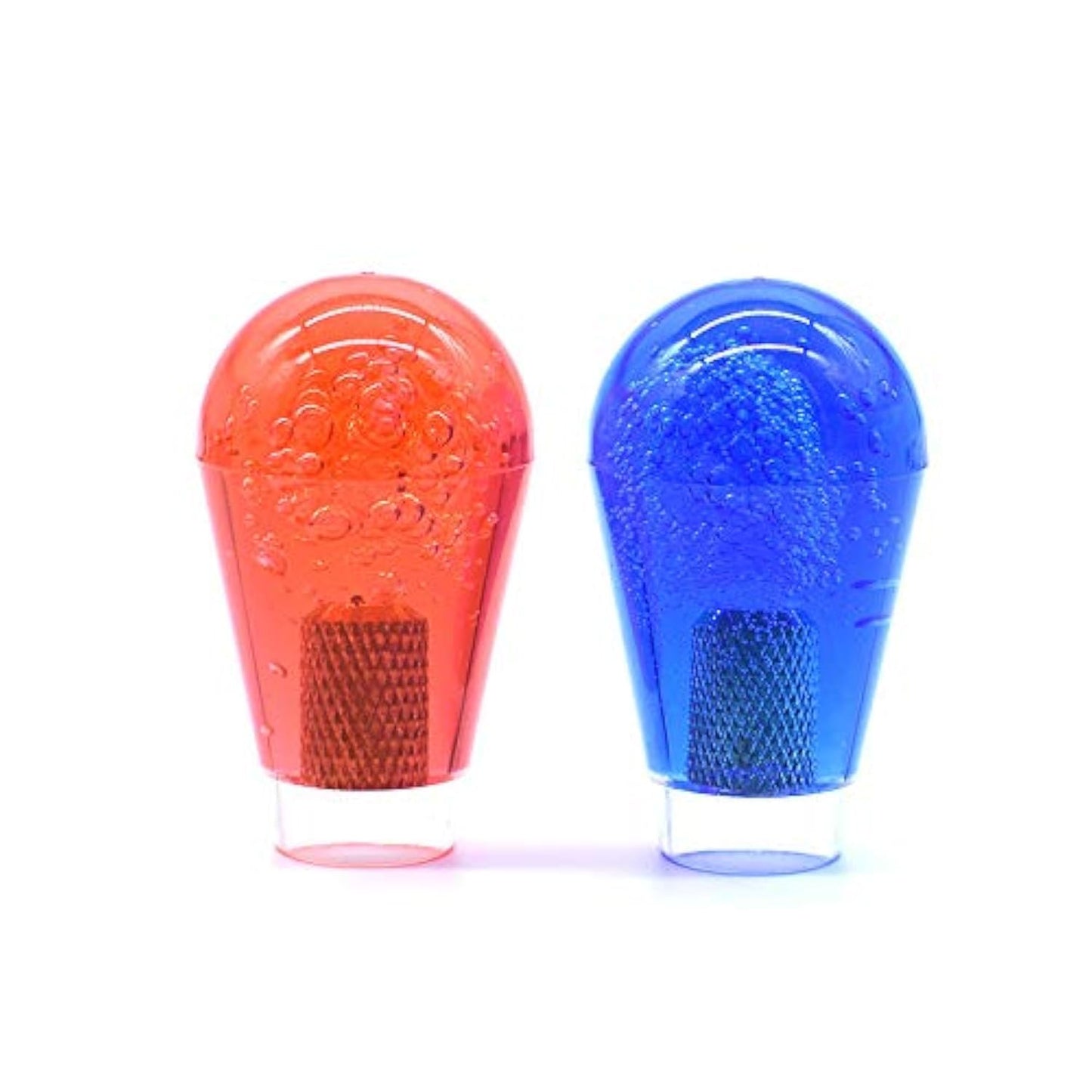 Arcity 2 Pcs Arcade Joystick Oval Bat Top Topper Knob Ball Red and Blue Transparent Clear Handle American Type Style for Zippy SANWA SEIMITSU Arcade1up Machine Console Cabinet New (HY-PJ093-1)