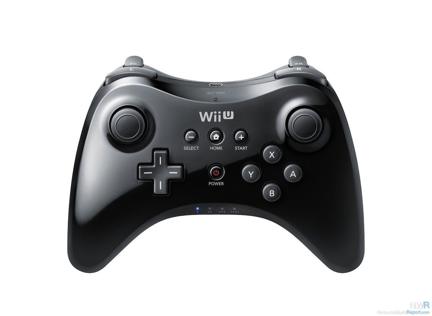 Nintendo Pro Controller - Wireless Gamepad for Wii U, Model WUPARSK1, Black Color