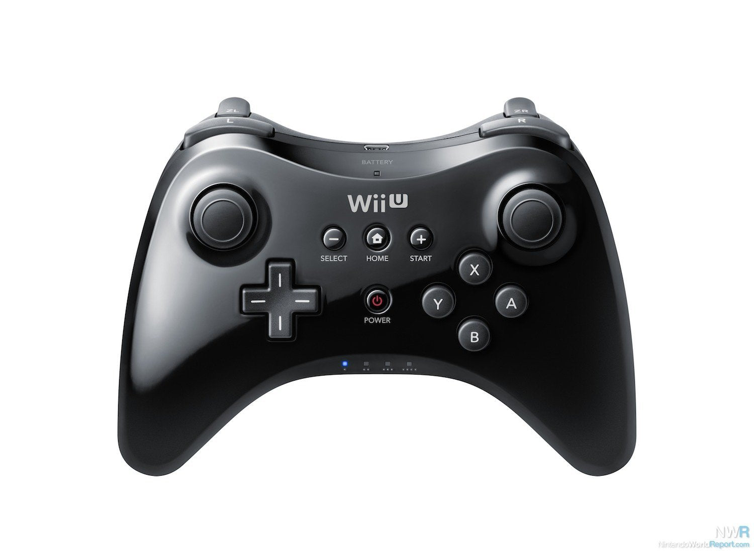Nintendo Pro Controller - Wireless Gamepad for Wii U, Model WUPARSK1, Black Color