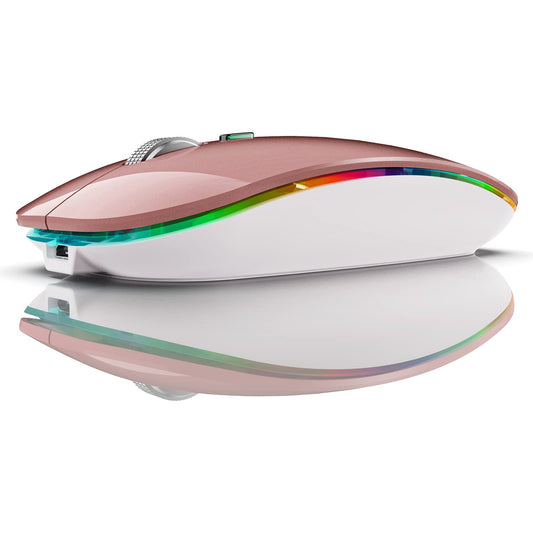 Fonicer Dual Mode Jiggler Mouse - Rechargeable LED Undetectable Mouse for Laptop & Phone, Rose Gold