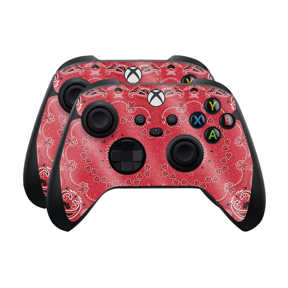 Glossy Glitter Skin Compatible with Microsoft Xbox Series X|S Controller (2 Pack) - Bandana - Premium 3M Vinyl Protective Wrap Decal Cover - Easy to Apply | Crafted in The USA by MightySkins
