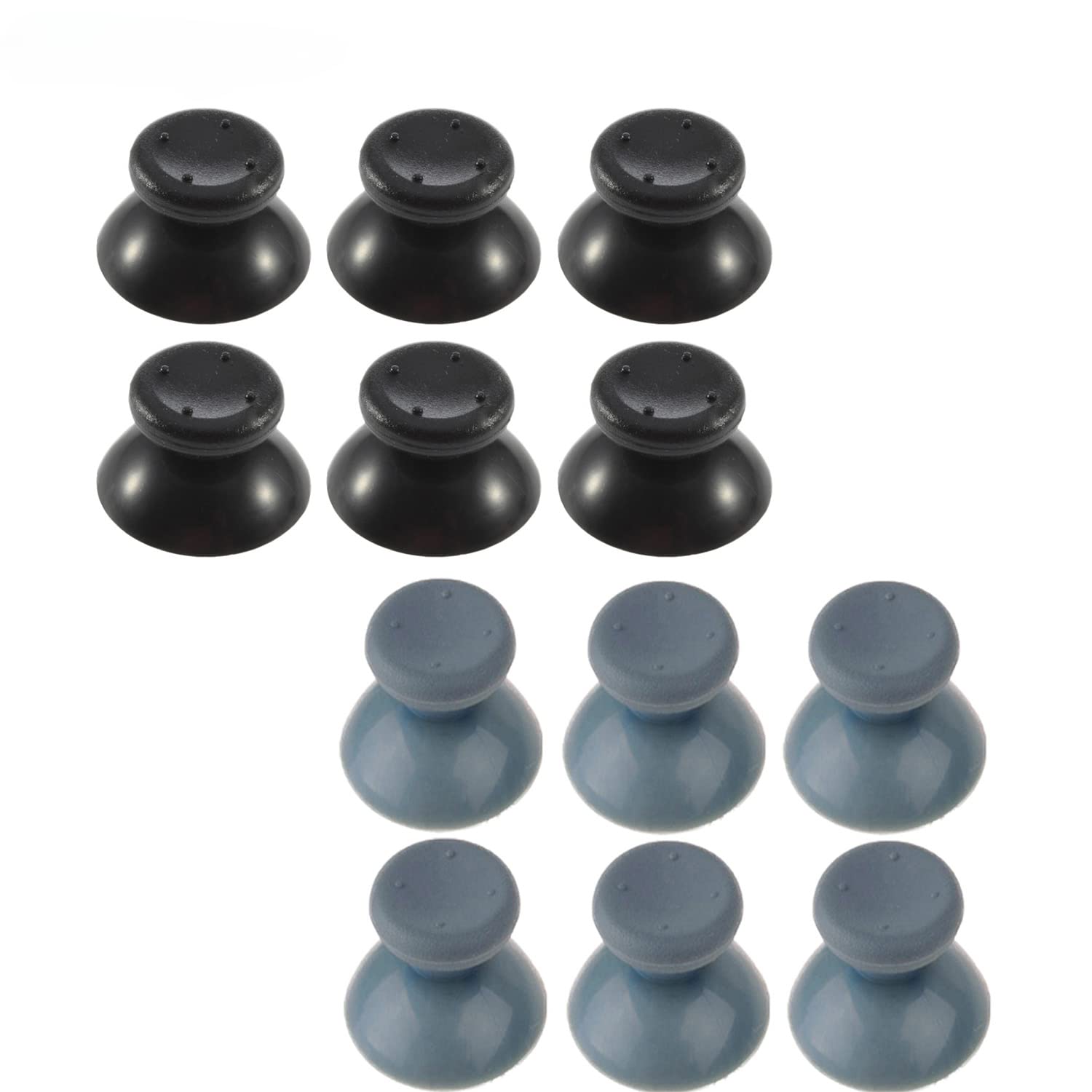 6PCS Plastic Thumb Stick Joystick Caps Grips Covers Thumbsticks Replacement for Xbox 360 Controller Accessories (Gray)