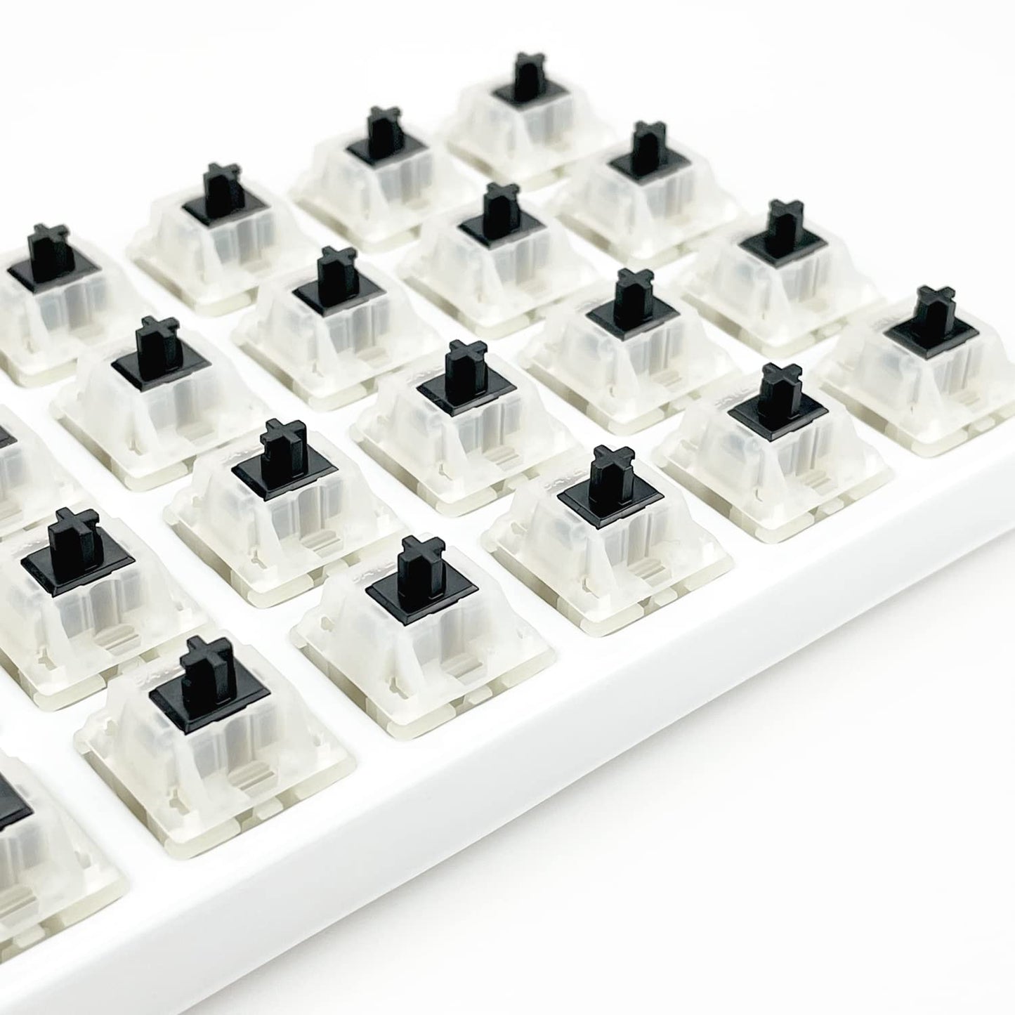 DRAOZA Gateron Milky Yellow Switches - 5 Pin MX Gaming Mechanical Keyboard (36pcs) - Black