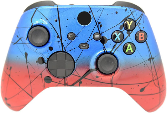 Hand Airbrushed Fade Custom Controller Compatible with Xbox Series X/S & Xbox One (Series X/S Blue & Red Fade)