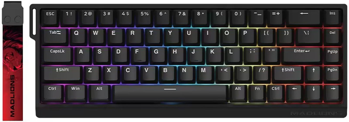 Hyekit x FGG MADLIONS MAD 68 HE RGB 60% Wired Magnetic Switch Gaming Keyboard with Adjustable Actuation  8000 Hz Polling Rate  Rapid control button Mode  Hall Effect Switches  for PC/Mac  Black
