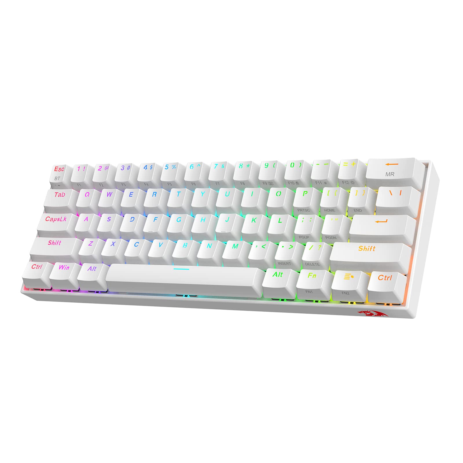 Redragon K530 Pro Draconic 60% Wireless RGB Mechanical Keyboard  BT/2.4Ghz/Wired 3-Mode 61 Keys Compact Gaming Keyboard w/Hot-Swap Socket  Free-Mod Plate Mounted PCB & Tactile Brown Switch