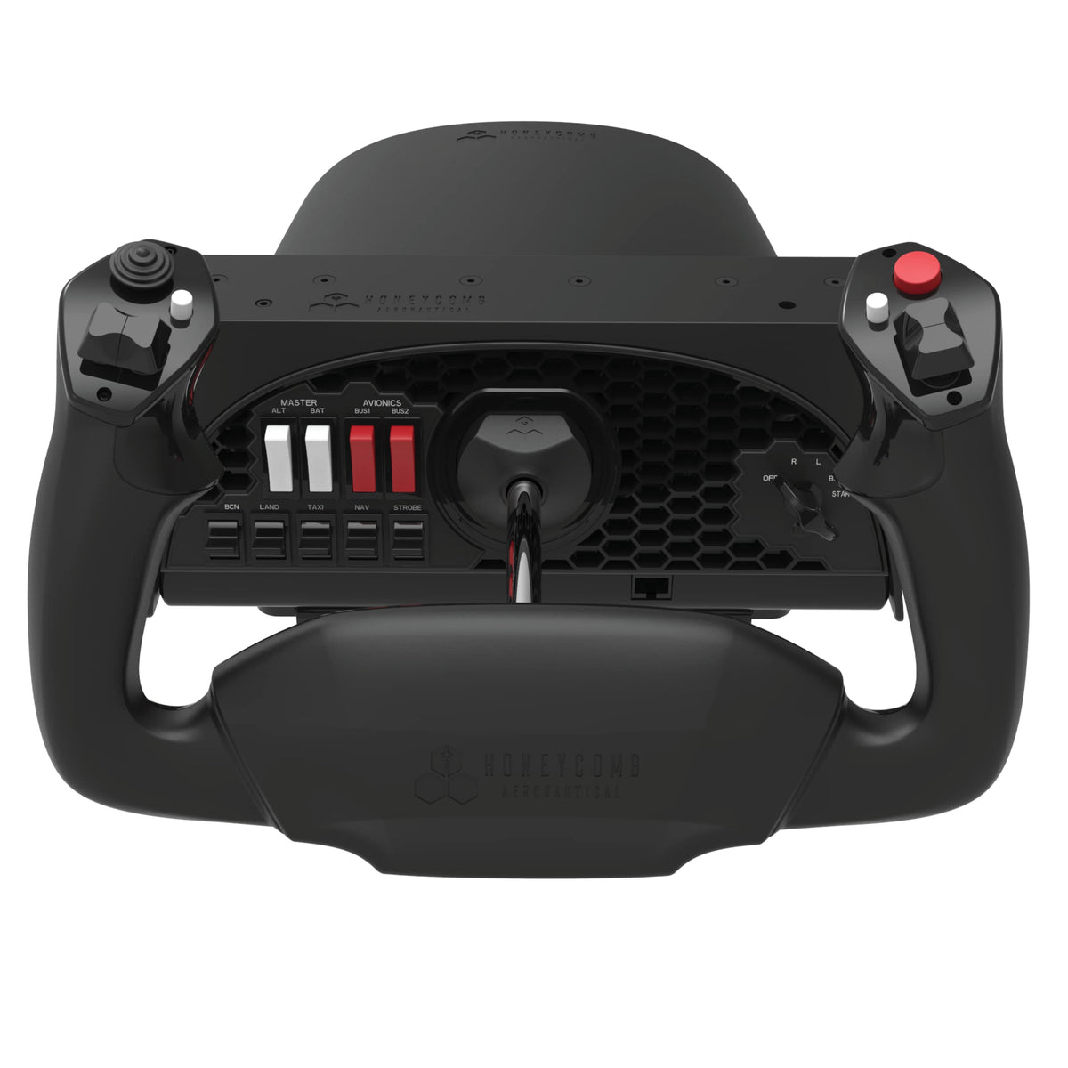 Honeycomb Aeronautical Alpha Flight Yoke & Switch Panel - Aviation Control System for Fight Simulation - Home Cockpit for Sim Enthusiasts &  Aspiring Pilots - 180 Degree Rotation - Switch Panel - PC