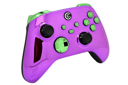 Custom Controllerzz Wireless Controller for Xbox Series X/S & PC - Purple Chrome & Green Chrome Inserts