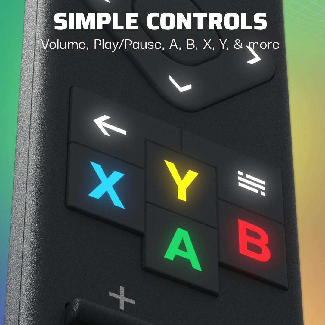 PDP Xbox Gaming Media Remote Control - Solar Powered, Compact, Black, Model 049-044