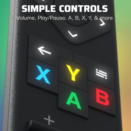 PDP Xbox Gaming Media Remote Control - Solar Powered, Compact, Black, Model 049-044