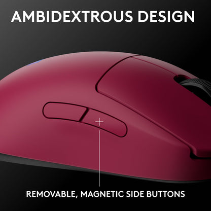 Logitech G PRO 2 Wireless Gaming Mouse, 44K DPI, USB-C, Magenta, Right/Left-Handed, Model 910-007291