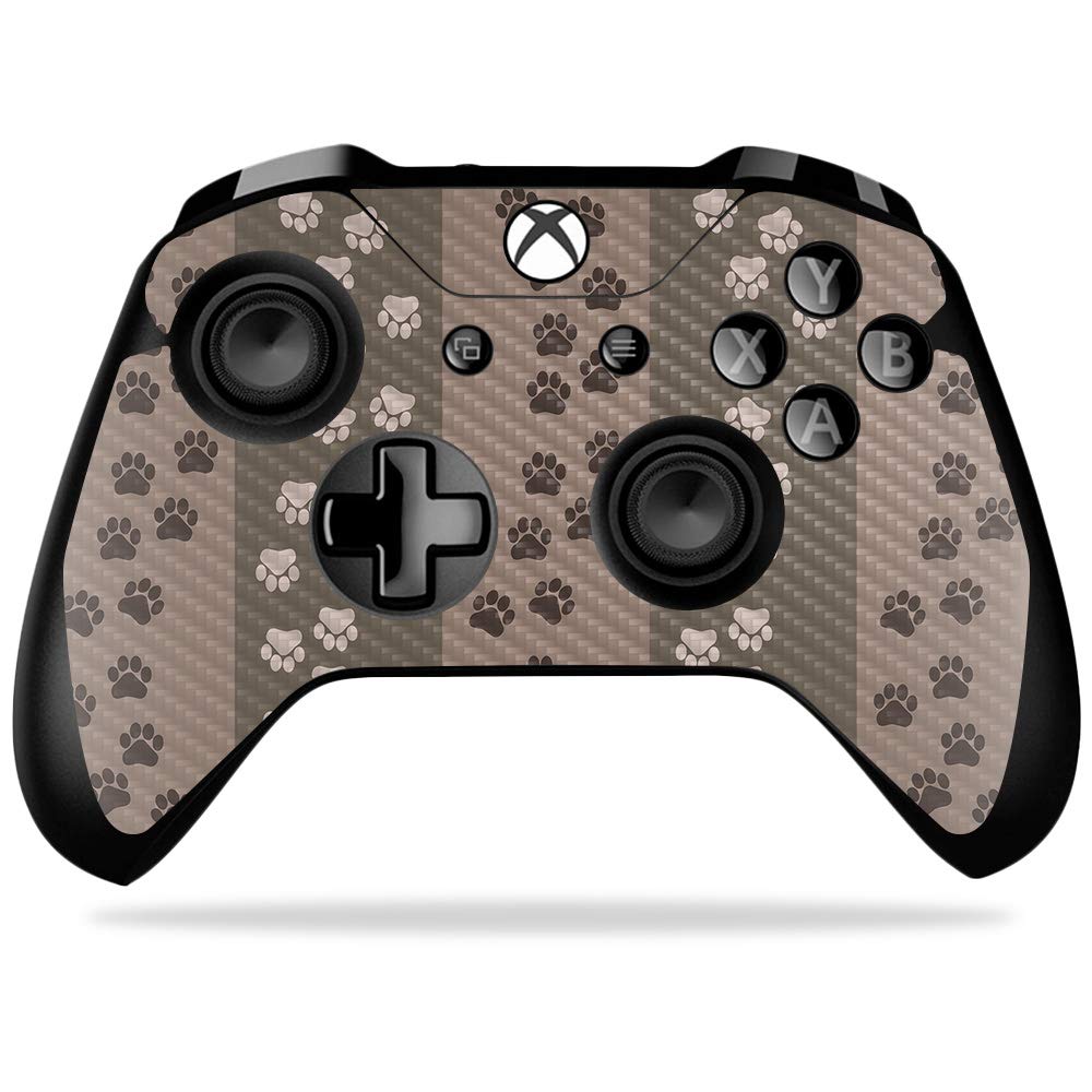 MightySkins Carbon Fiber Skin for Microsoft Xbox One X Controller - Paw Print | Protective  Durable Textured Carbon Fiber Finish | Easy to Apply  Remove  and Change Styles | Made in The USA