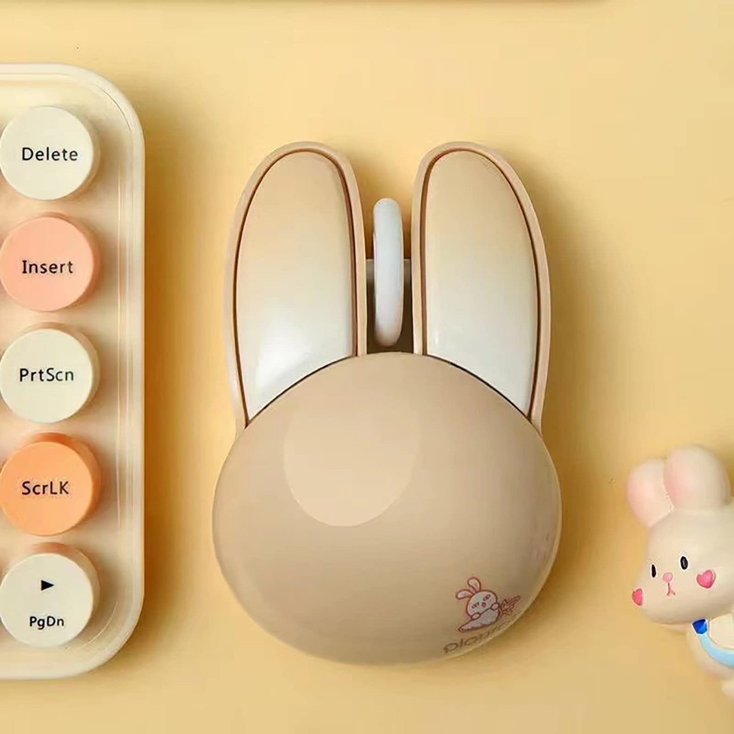 Lomiluskr Wireless Bunny Mouse - Cute, Lightweight, Soundless, 2.4G - Green Bunny