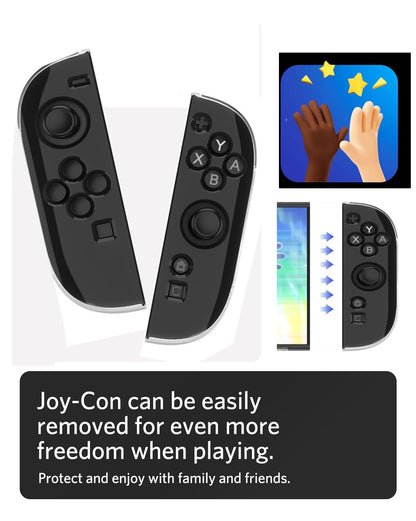 NINKI Transparent Case for Nintendo Switch 2 - Clear, Shockproof Hard PC + TPU Silicone, Kickstand, Protective Cover