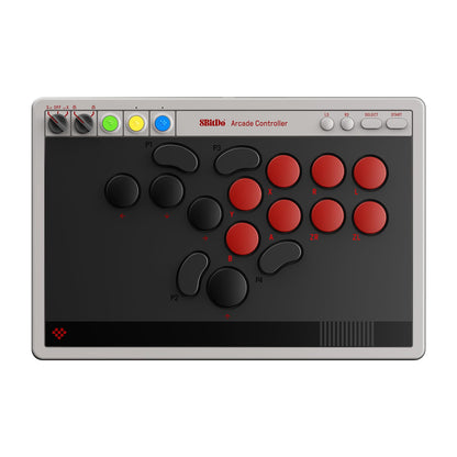 8Bitdo Arcade Controller for Switch & Windows – Bluetooth, 2.4G, Wired, Retro Design, Low-profile Switches, 4 Programmable Buttons, Model 6922621507611