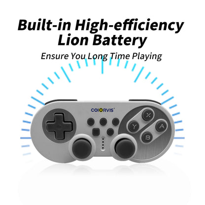 COIORVIS Mini Pro Wireless Controller - ALPS Joystick, Retro Gamepad for Switch, PC, Android, White, Model CHS08C