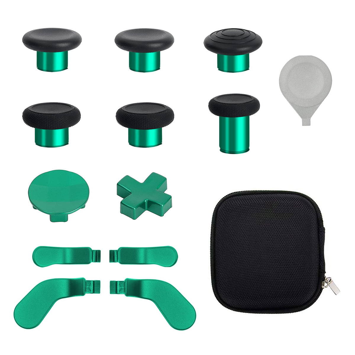 13 in 1 Metal Thumbsticks for Xbox One fine design Series 2 Controller  fine design Series 2 Core Controller Accessories Replacement Parts  Metal Mod 6 Swap Joysticks  4 Paddles  2 D-Pads  1 Tool(Green)