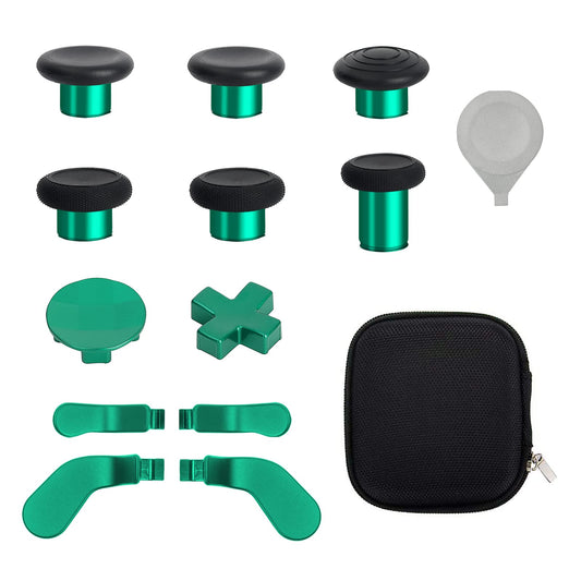 13 in 1 Metal Thumbsticks for Xbox One fine design Series 2 Controller  fine design Series 2 Core Controller Accessories Replacement Parts  Metal Mod 6 Swap Joysticks  4 Paddles  2 D-Pads  1 Tool(Green)