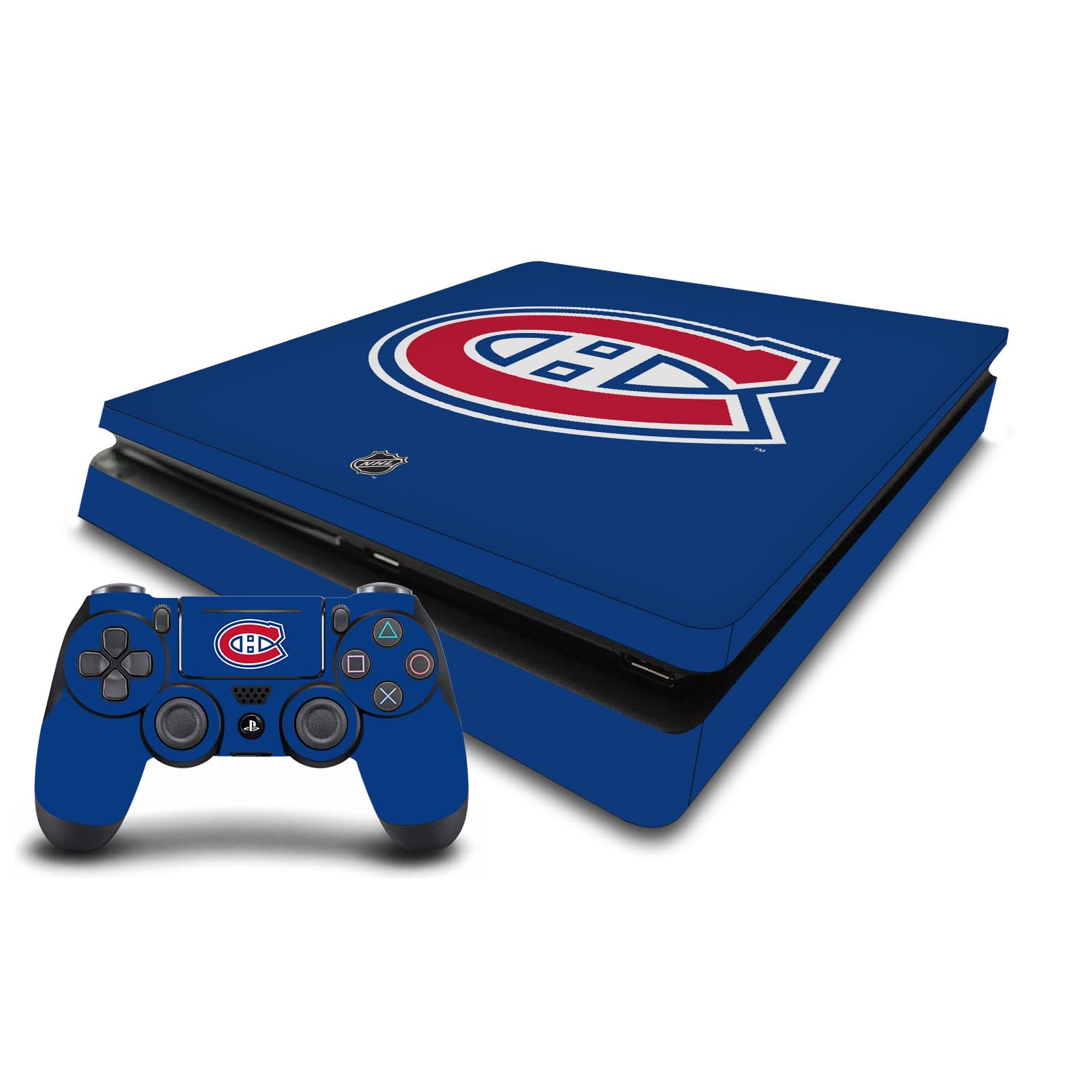 Head Case Designs Officially Licensed NHL Plain Montreal Canadiens Vinyl Sticker Gaming Skin Decal Cover Compatible With Sony PlayStation 4 PS4 Slim Console and DualShock 4 Controller