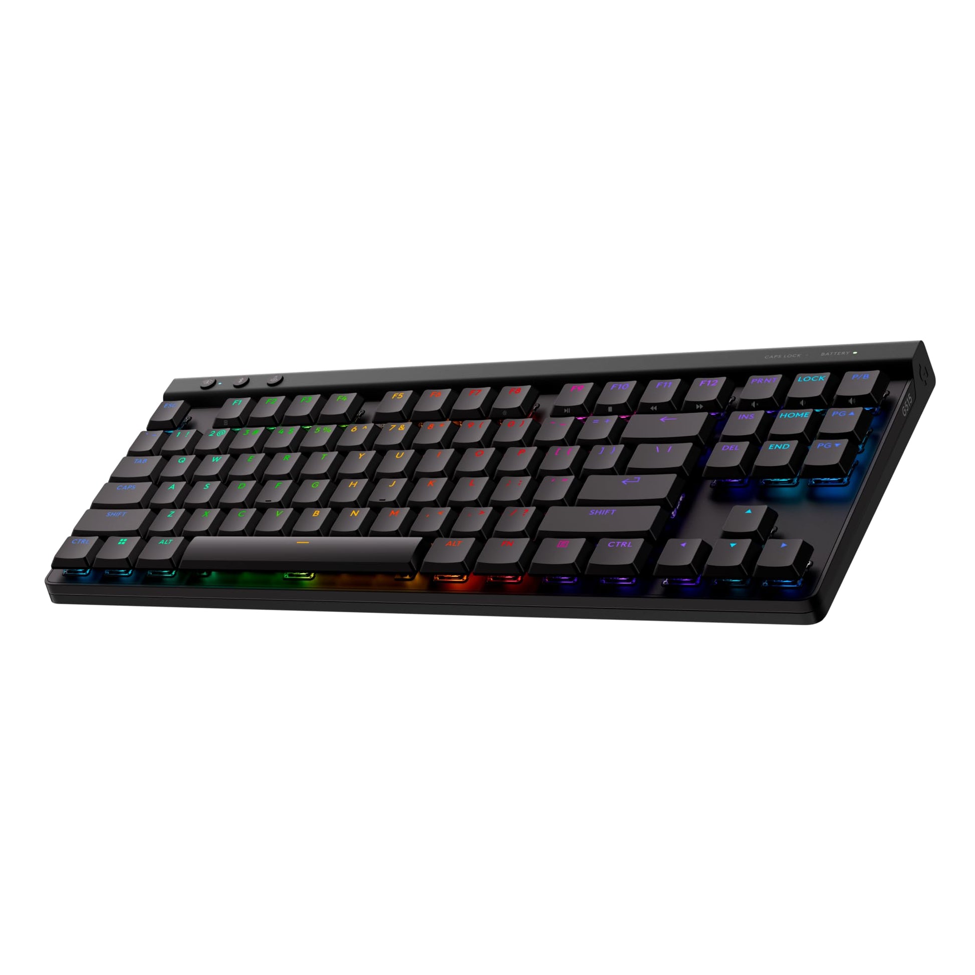 Logitech G515 Wireless Gaming Keyboard TKL  LIGHTSYNC RGB  Thin Tenkeyless Design  Double-Shot PBT Keycaps  Tactile Brown Mechanical Switches - Black