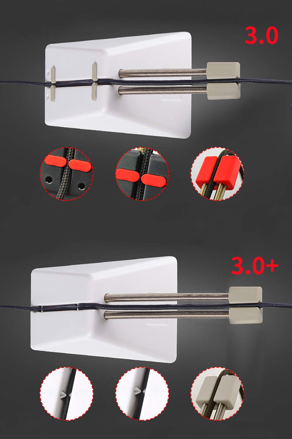 Hotline Games Mouse Bungee 3.0+ - Cord Management Clip for Esports, Rubber, 3.0+ Black