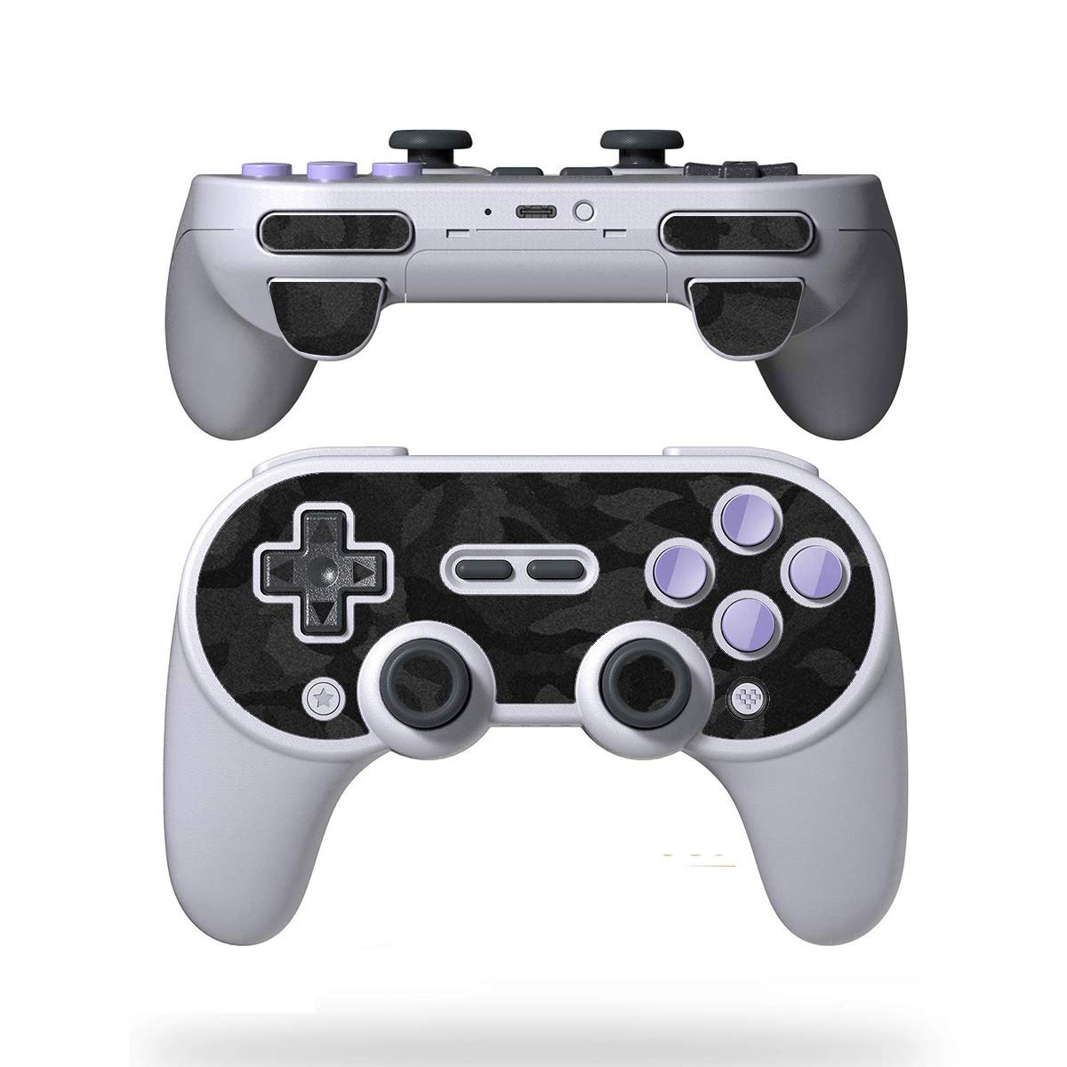 SopiGuard Skin for 8BitDo SN30 Pro+ Controller Precision Cut Vinyl Sticker Wrap (3M Black Camo)