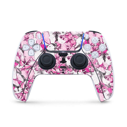 MightySkins Glossy Glitter Gaming Skin for PS5 / Playstation 5 Controller - Butterflies | Durable High-Gloss Glitter Finish | Easy to Apply and Change Style | Made in The USA