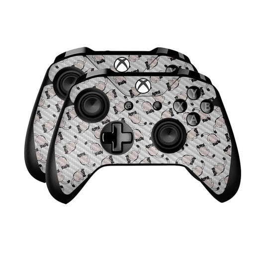 Carbon Fiber Skin Compatible with Microsoft Xbox One Controller (2 Pack) - Raining Cats - Premium 3M Vinyl Protective Wrap Decal Cover - Easy to Apply | Crafted in The USA by MightySkins