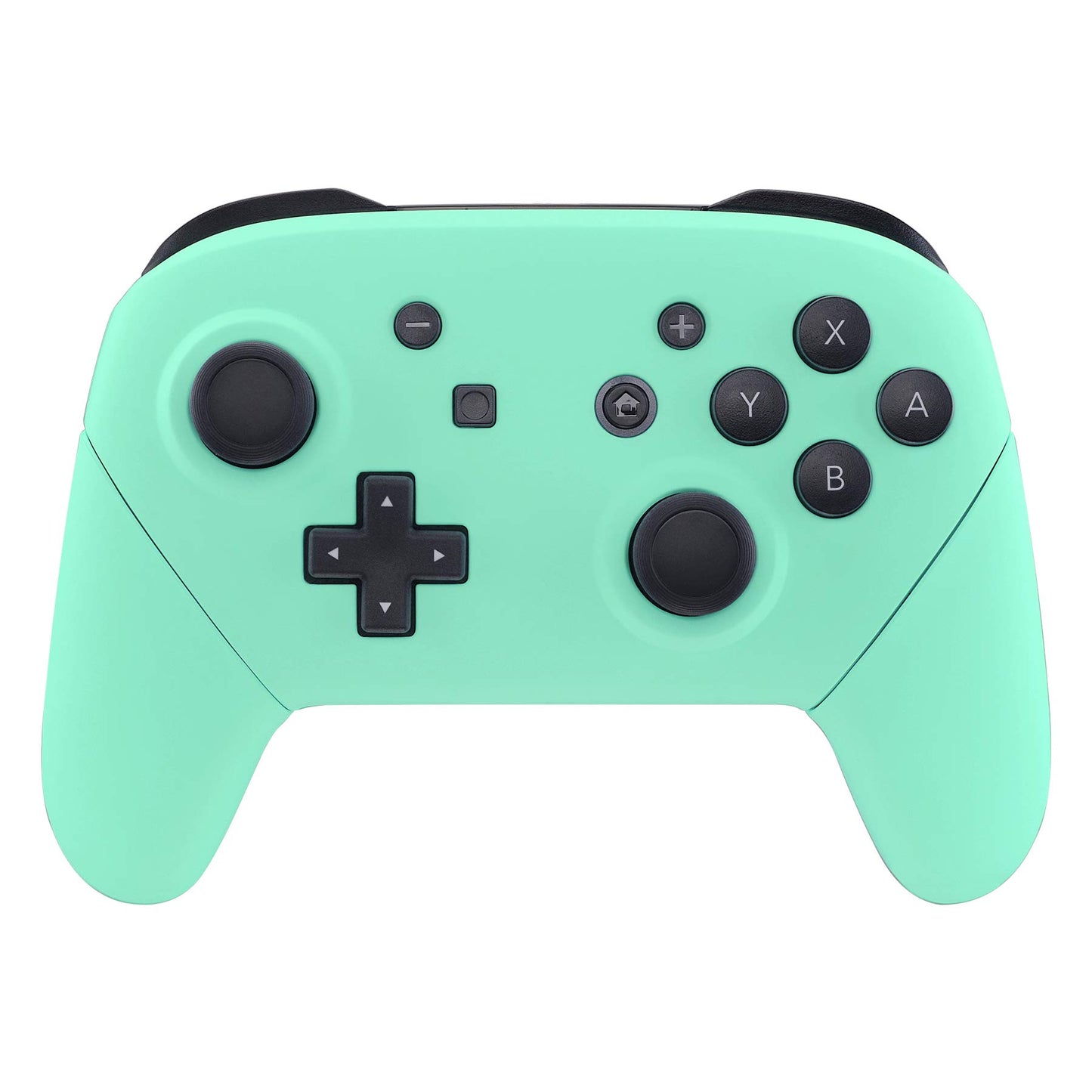 eXtremeRate Mint Green Faceplate Backplate Handles for Nintendo Switch Pro Controller, DIY Replacement Hand Grip Housing Shell C
