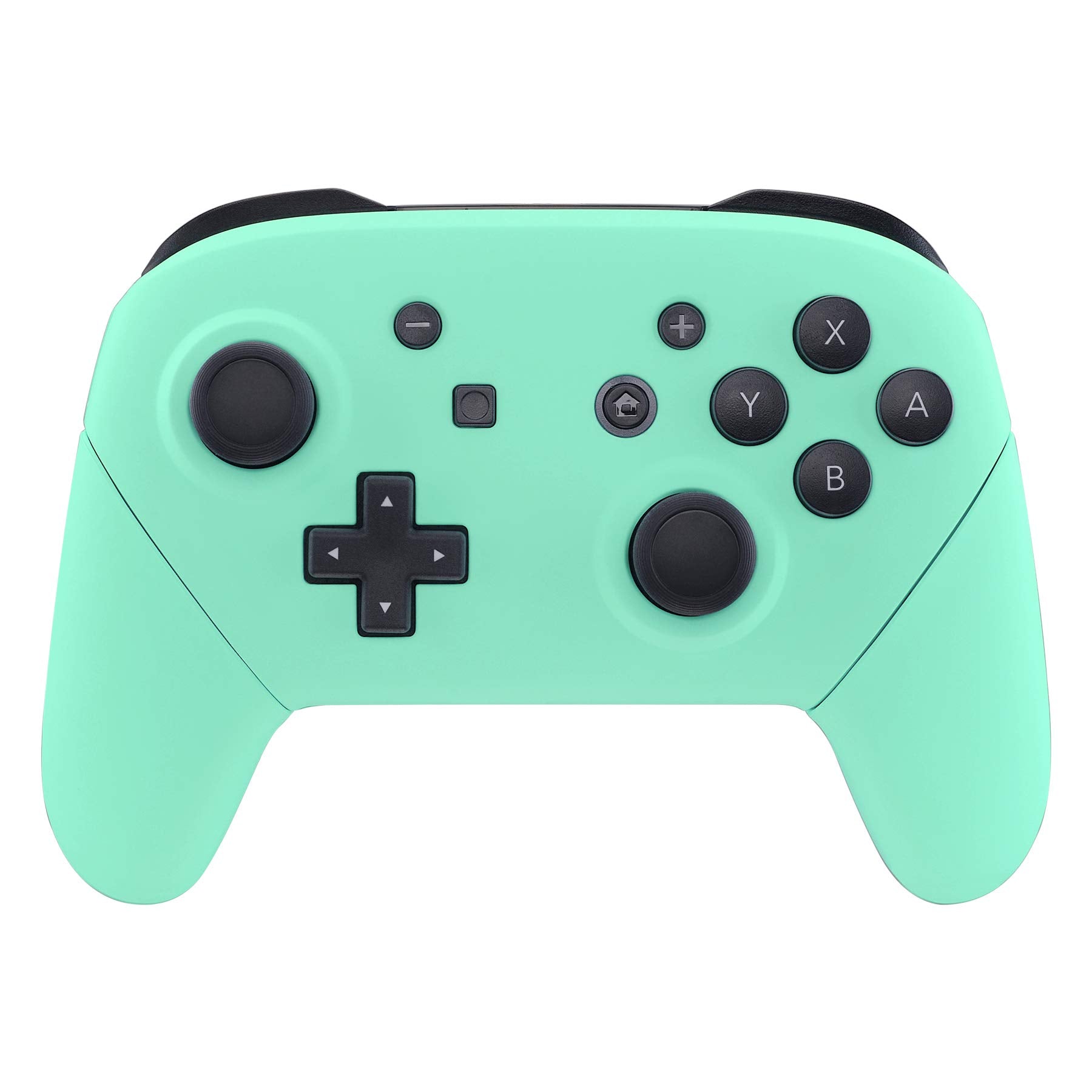 eXtremeRate Mint Green Faceplate Backplate Handles for Nintendo Switch Pro Controller, DIY Replacement Hand Grip Housing Shell C