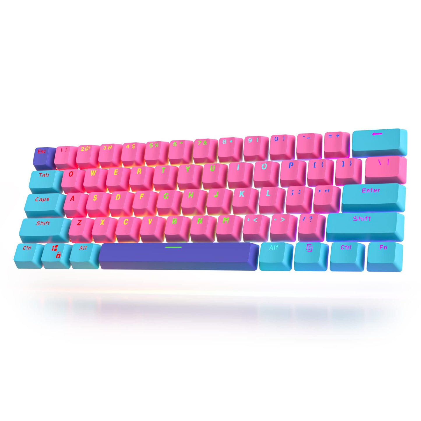 iTastatur 128 Key Blank Keycaps  Thick PBT  Custom Gaming Keycaps  Minimalist White Keycap for US/ISO Layout 60% 65% 75% Mechanical Keyboard(White)