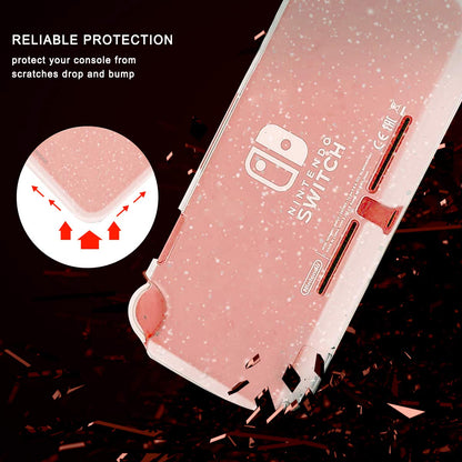 Moxiaomo Nintendo Switch Lite Case - Clear TPU Cover with Shock-Absorption & Anti-Scratch Protection, Glitter Bling Design