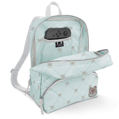 Controller Gear Animal Crossing Small Backpack - Tom Nook Quilted Travel Bag for Nintendo Switch Console & Accessories, Model: BANIXXMPN-0MNKQ