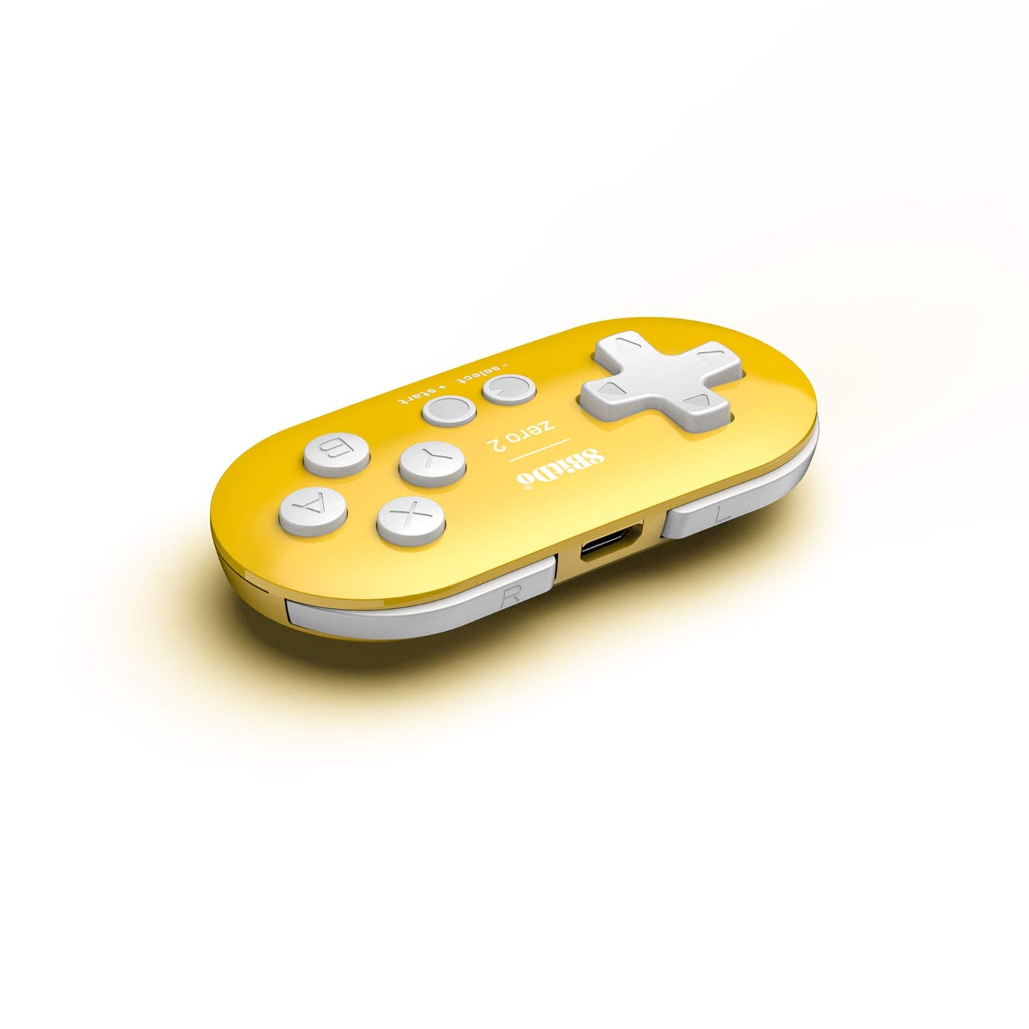 8Bitdo Zero 2 Mini Bluetooth Gamepad Controller - Keychain Size, Yellow Edition, Compatible with Switch, Windows, Android, macOS, Raspberry Pi