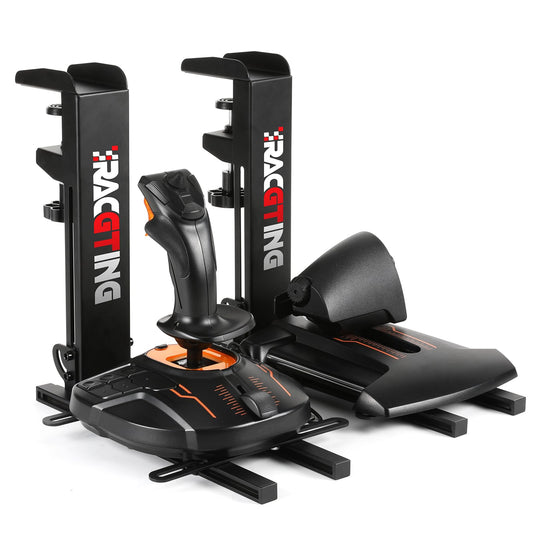 RACGTING Hotas Mount for Logitech X56/X52/X52 Pro & Thrustmaster Joysticks, 2 PCS Black Desk Mount for Flight Simulators